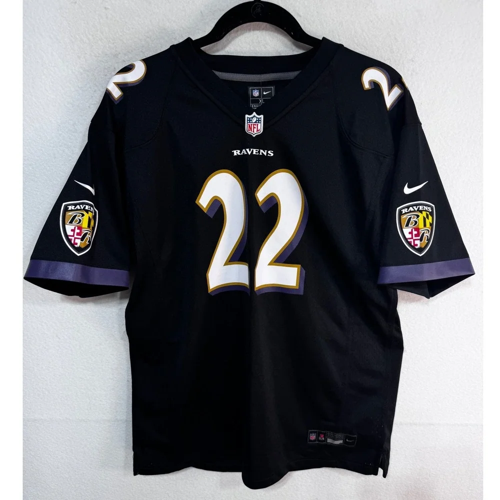 Youth NFL Nike Baltimore Ravens Derrick Henry #22 Jersey Kids XL Black Football